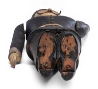 A Carved and Painted Wood Marching Band Cymbal Player Whirligig