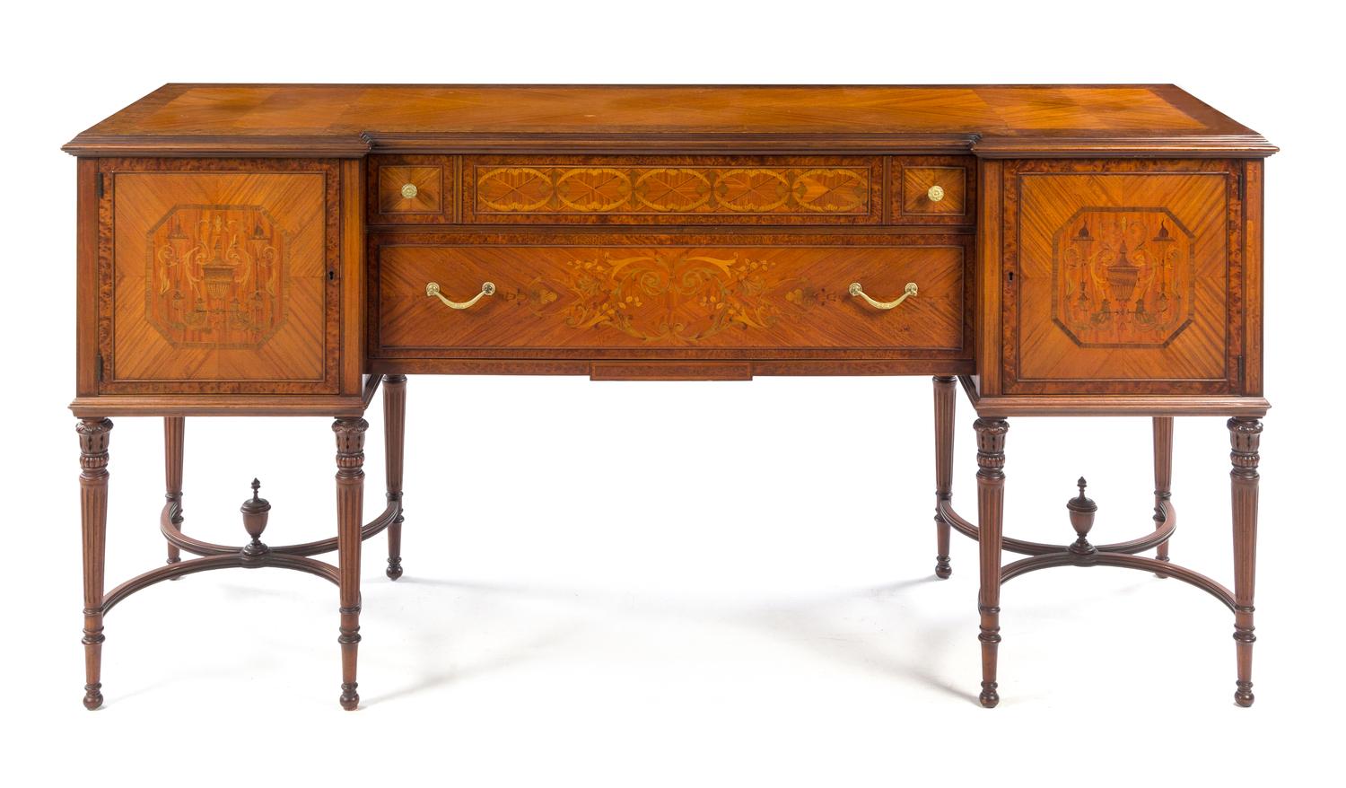 A Louis XVI Style Dining Room Suite Height of china cabinet 64 3/8 inches. — FIRST HALF 20TH CENTURY