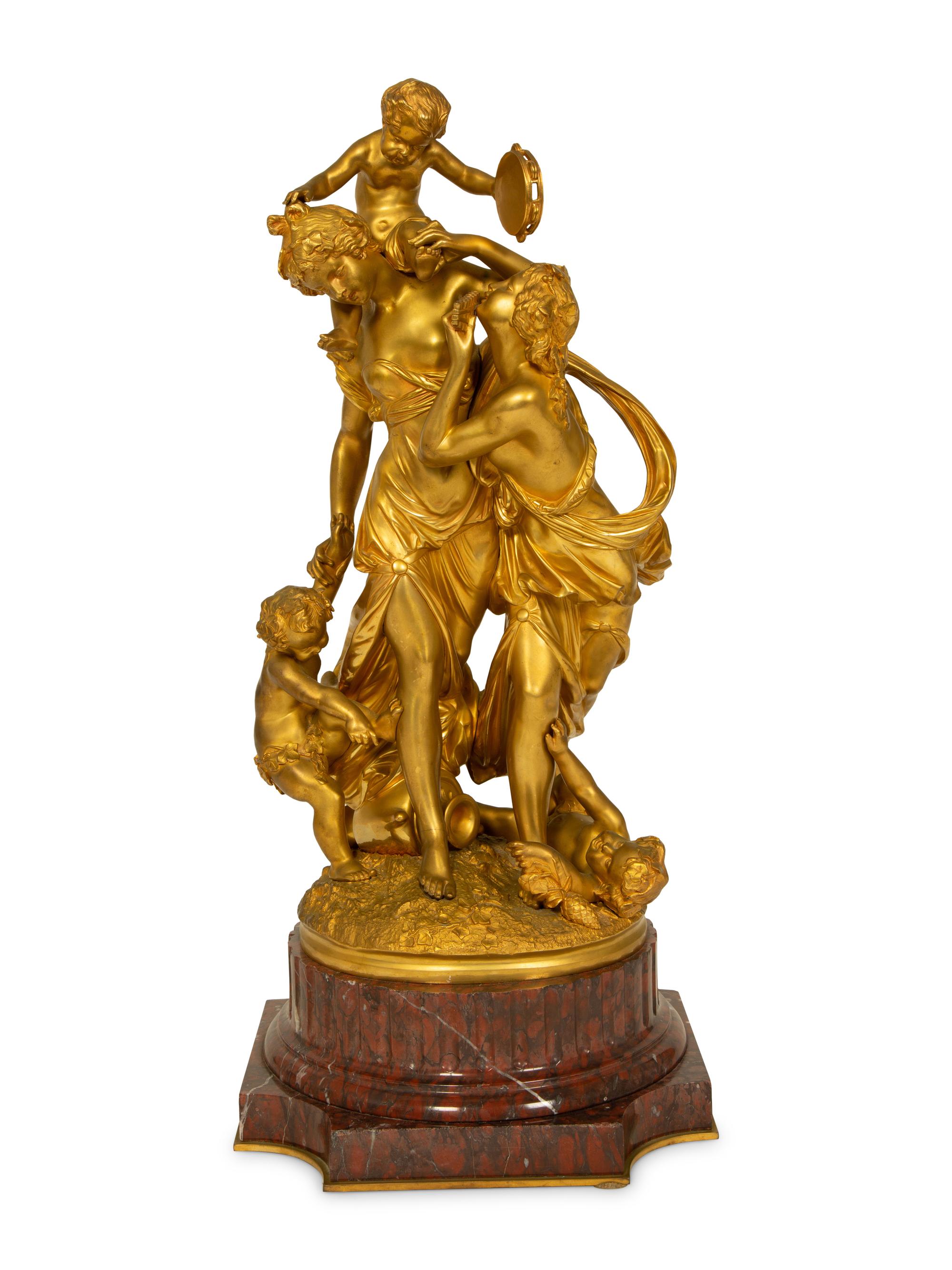 A Gilt Bronze Figural Bacchanalia Group, After Michel Claude Clodion (French, 1738-1814) — 19TH CENTURY