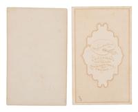[LINCOLN, Abraham (1809-1865)]. Pair of CDVs featuring mourners outside of the Lincolns' first and last residences in Springfield, IL.