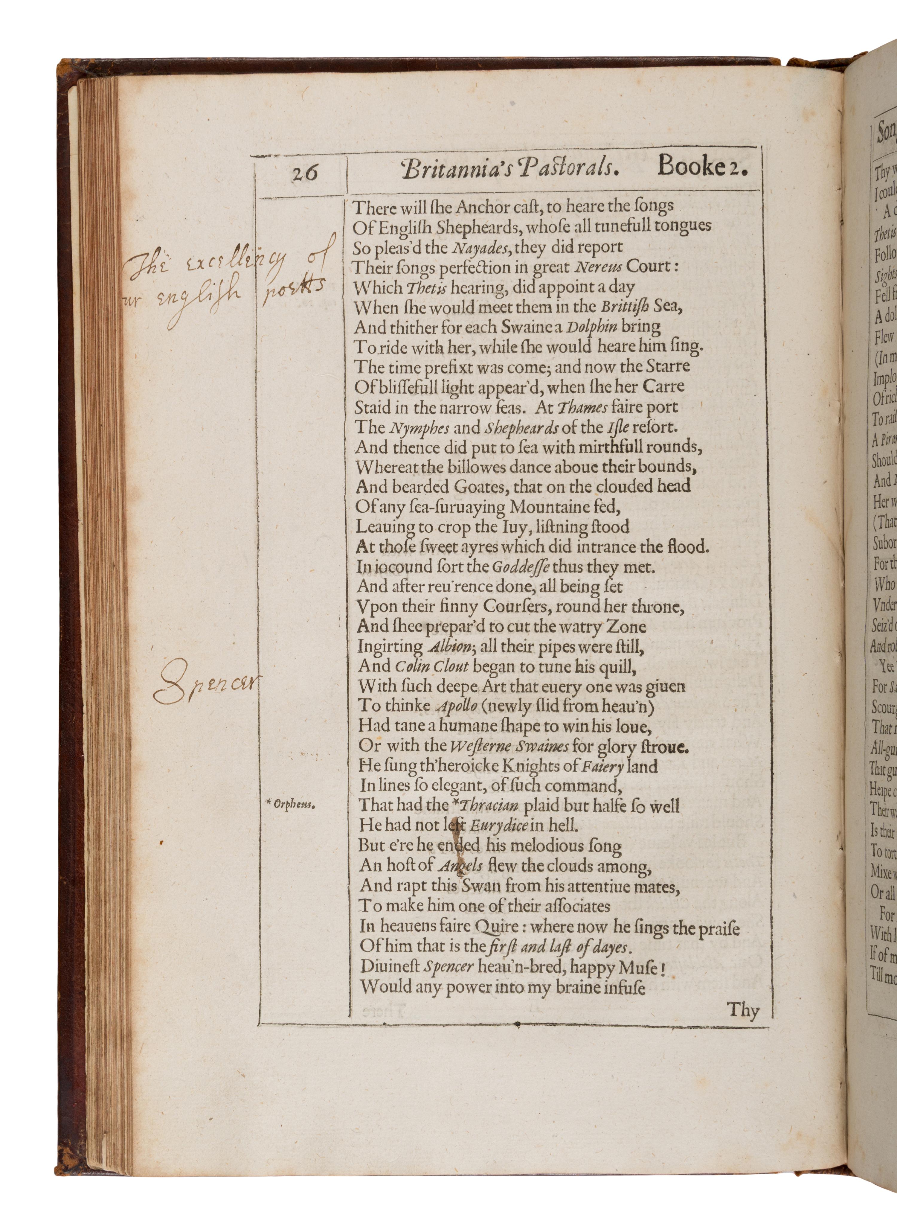 [Milton, John (1608-1674), purportedly his copy]. -- Browne, William (ca 1590-1645). Britannia's Pastorals . London: Printed for Ceo. Norton, 1613, 1616.