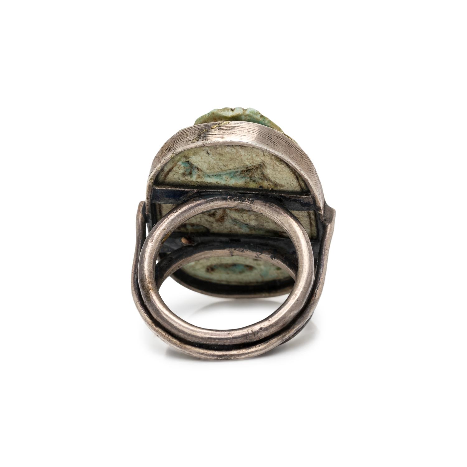 SILVER AND ANCIENT SCARAB RING