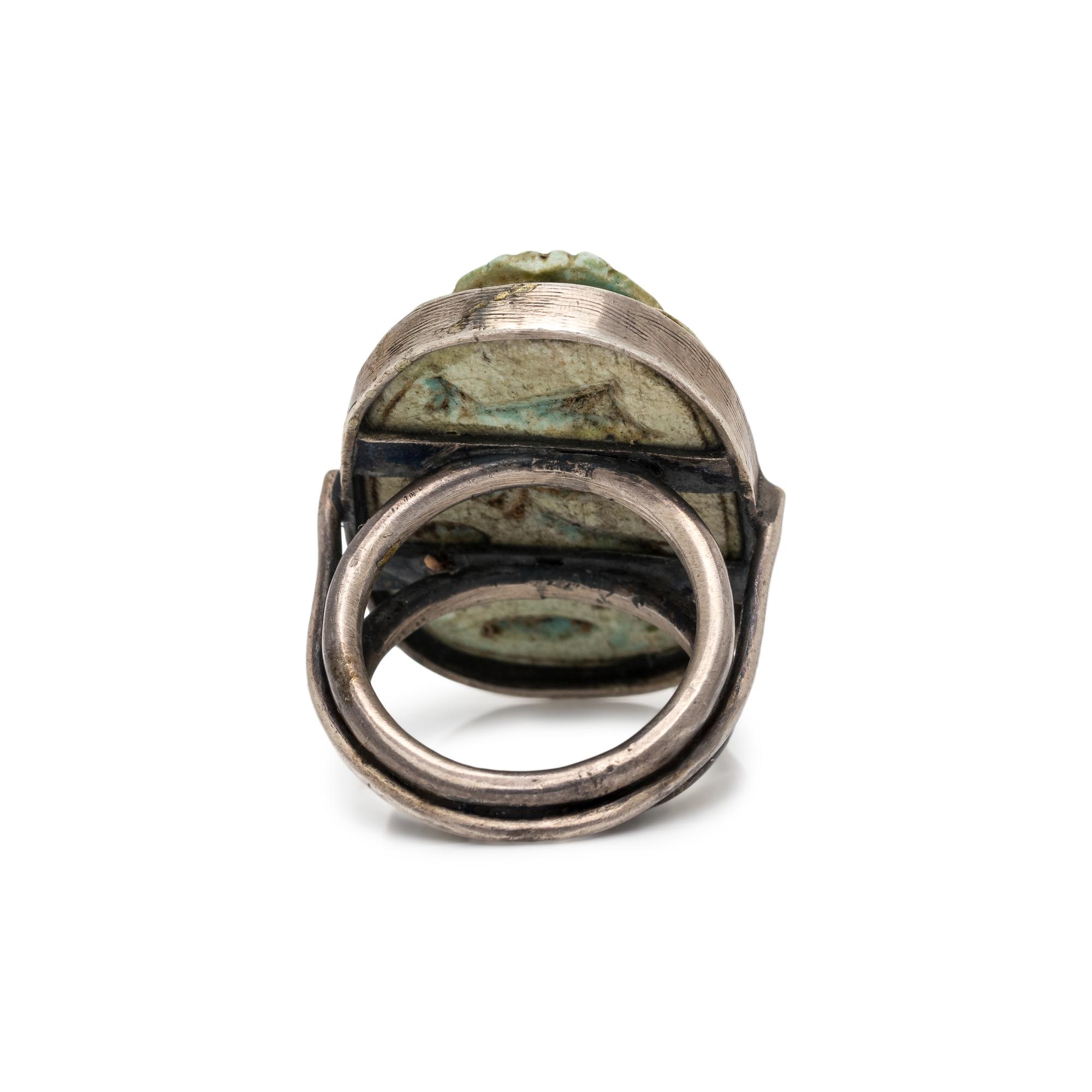 SILVER AND ANCIENT SCARAB RING