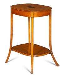 A George III Crossbanded and Inlaid Satinwood Work Table