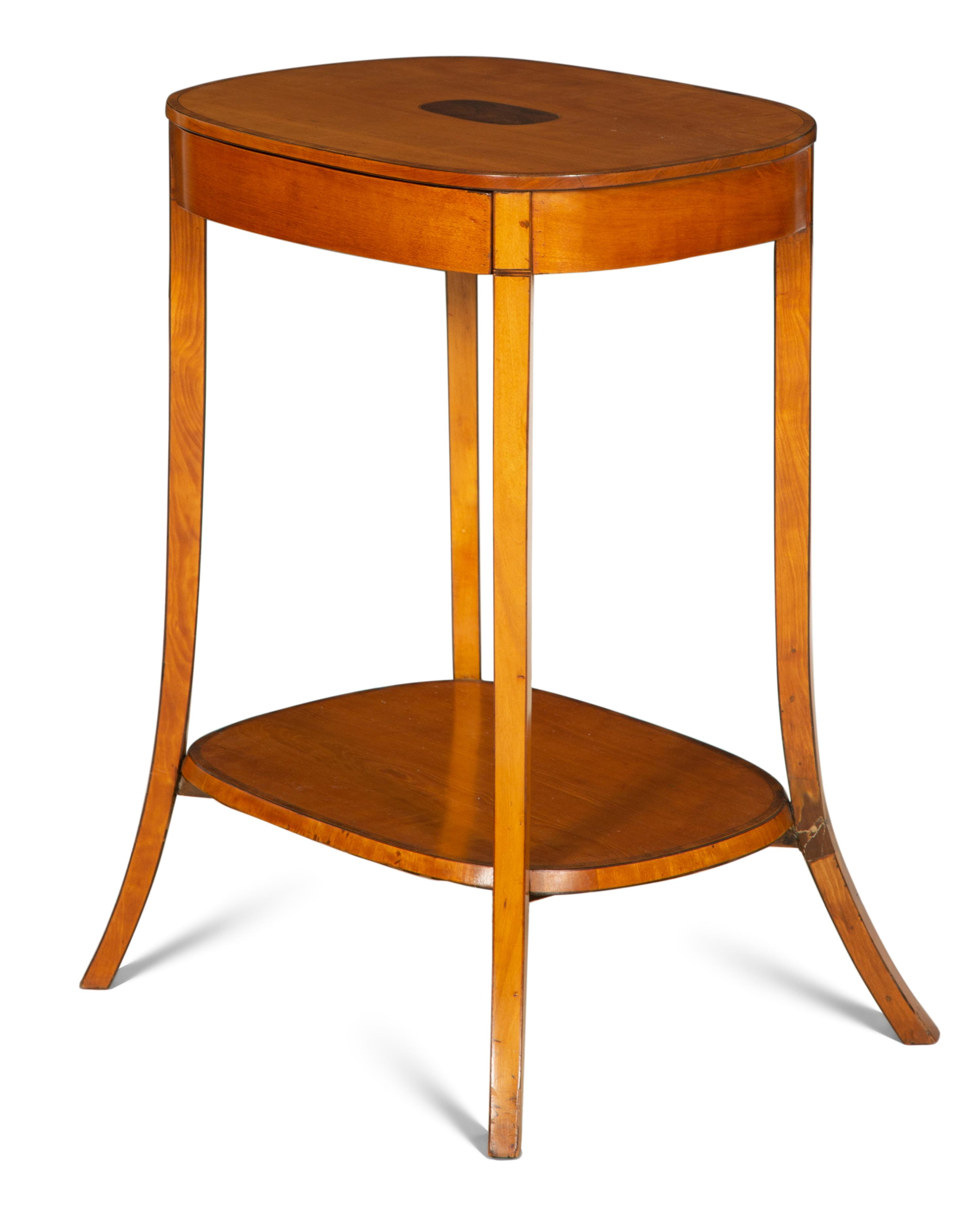 A George III Crossbanded and Inlaid Satinwood Work Table