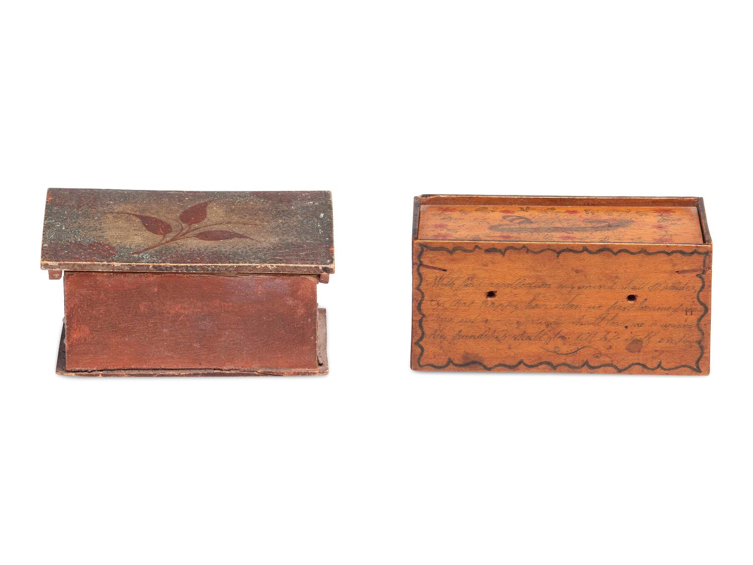 Two Miniature Paint-Decorated Boxes