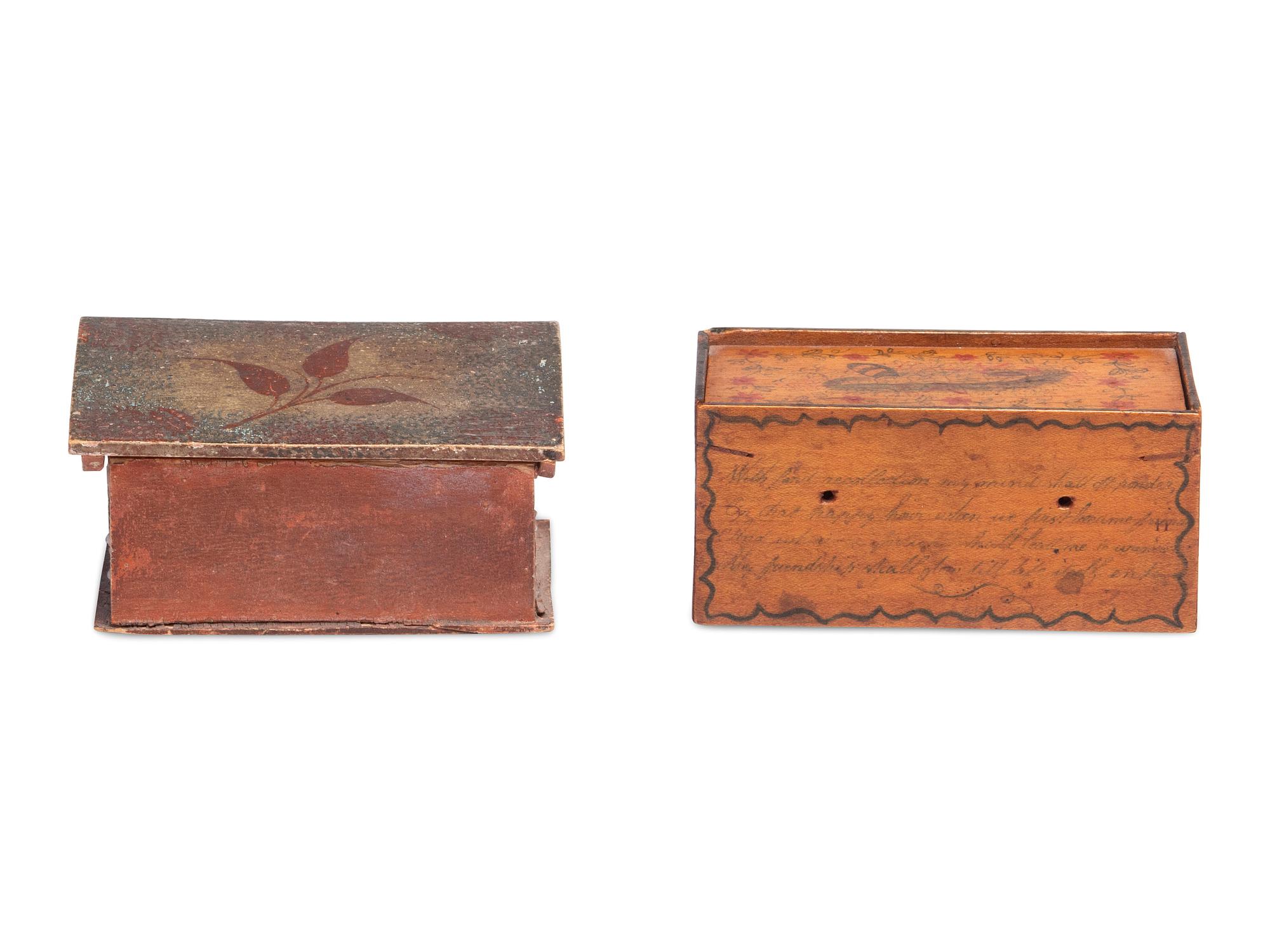 Two Miniature Paint-Decorated Boxes