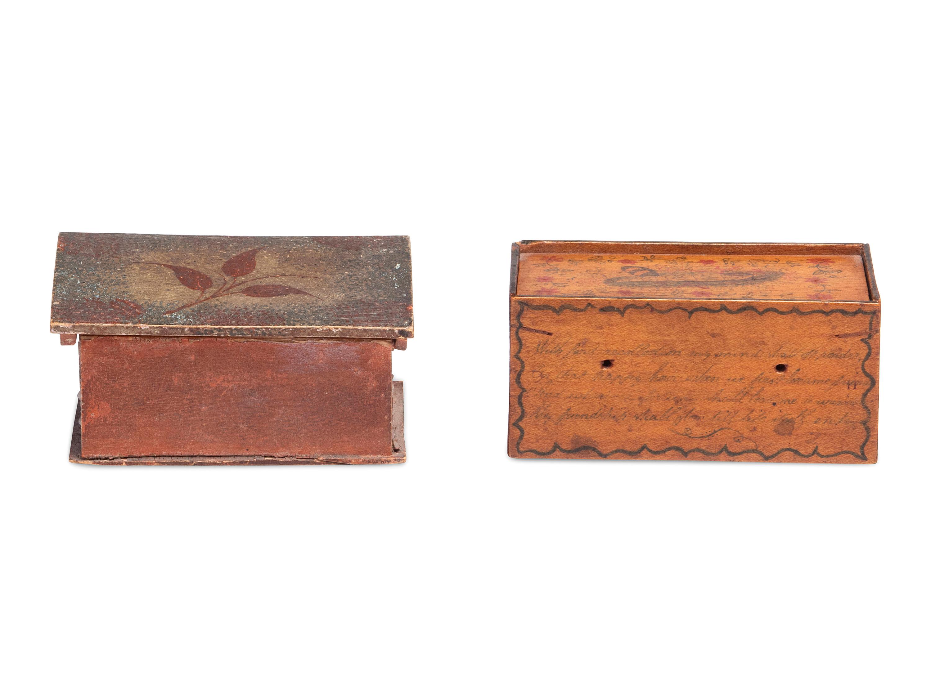 Two Miniature Paint-Decorated Boxes