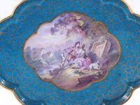 Two Sèvres Style Painted and Parcel Gilt Celeste Blue-Ground Porcelain Articles