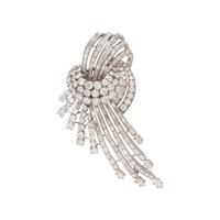 DIAMOND AND PLATINUM SPRAY BROOCH