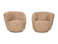 Pair of Nautilus or Cork Screw Swivel Lounge Chairs — LATE 20TH/EARLY 21ST CENTURY