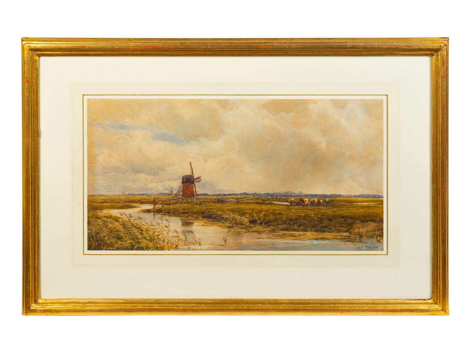 River Landscape with Windmill , 1881