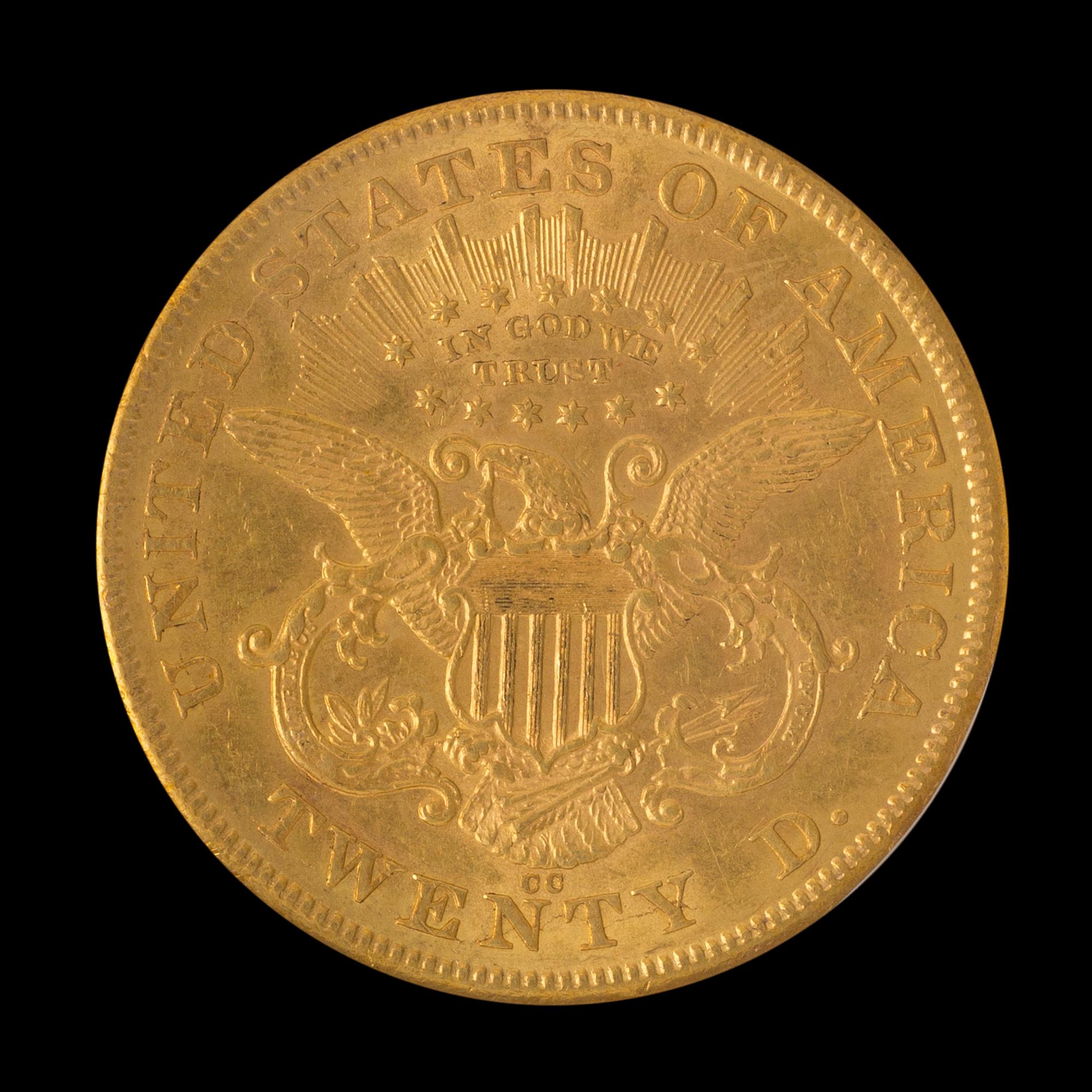 A United States 1876-CC Liberty Head $20 Gold Coin