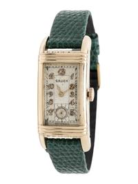 GRUEN, REF. 279 YELLOW GOLD AND STEEL 'CURVEX' WATCH