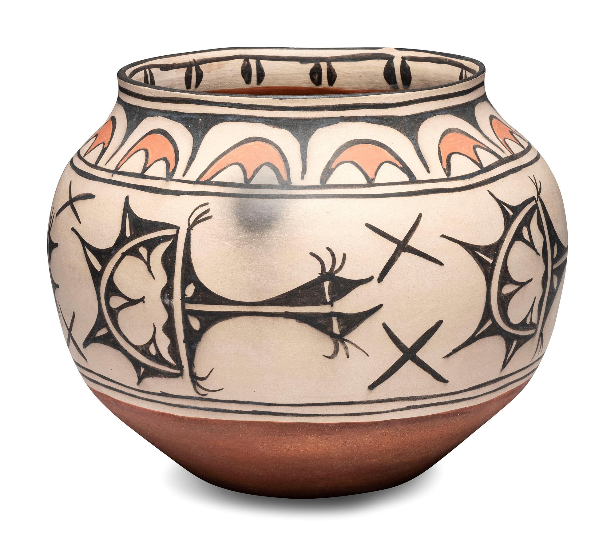 San Ildefonso Polychrome Pottery Storage Jar