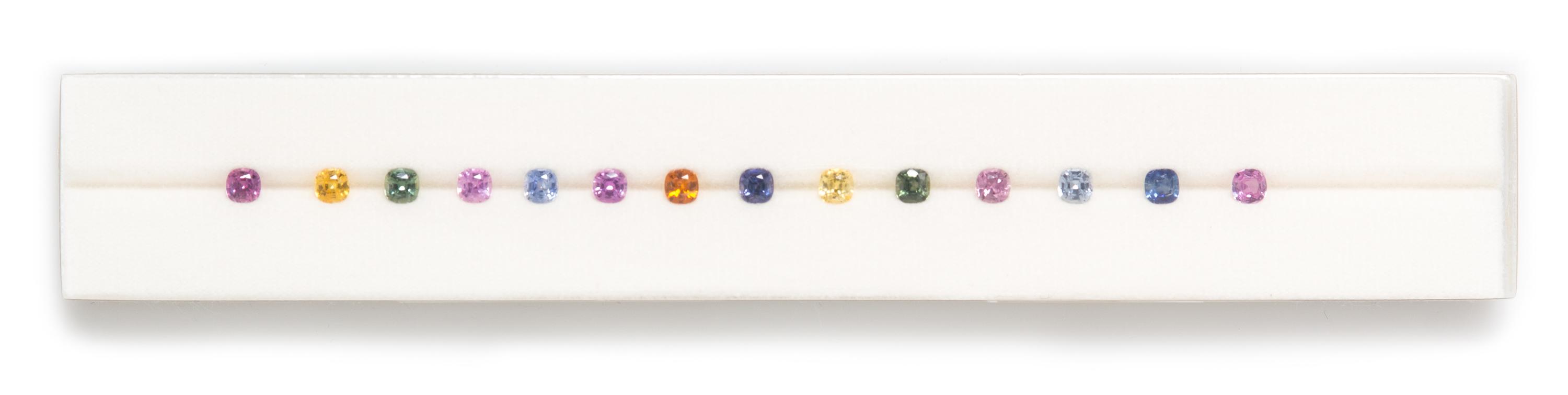 A Collection of Fancy Color Sapphires, 7.36 carats.