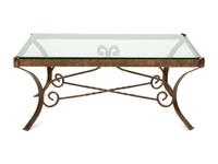 A Bronze and Glass Coffee Table