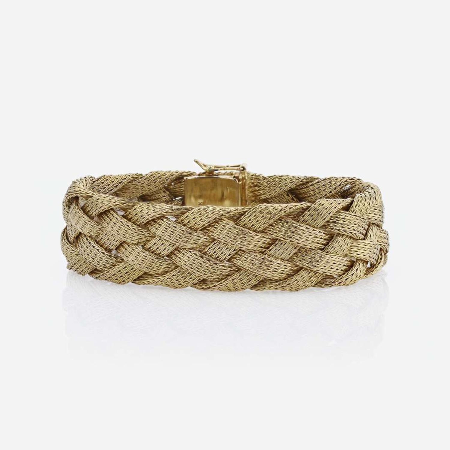 An 18K Gold Woven Bracelet