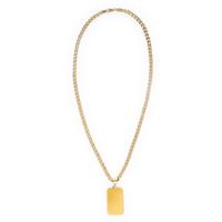 Yellow Gold Chain with High Karat Gold Bar Pendant