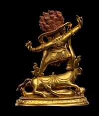 A Chinese Gilt Bronze Figure of Yama