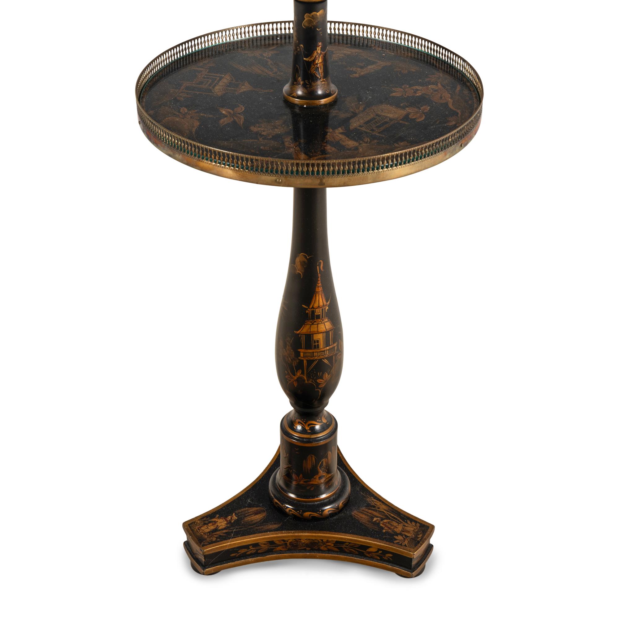 A Japanned Floor Lamp