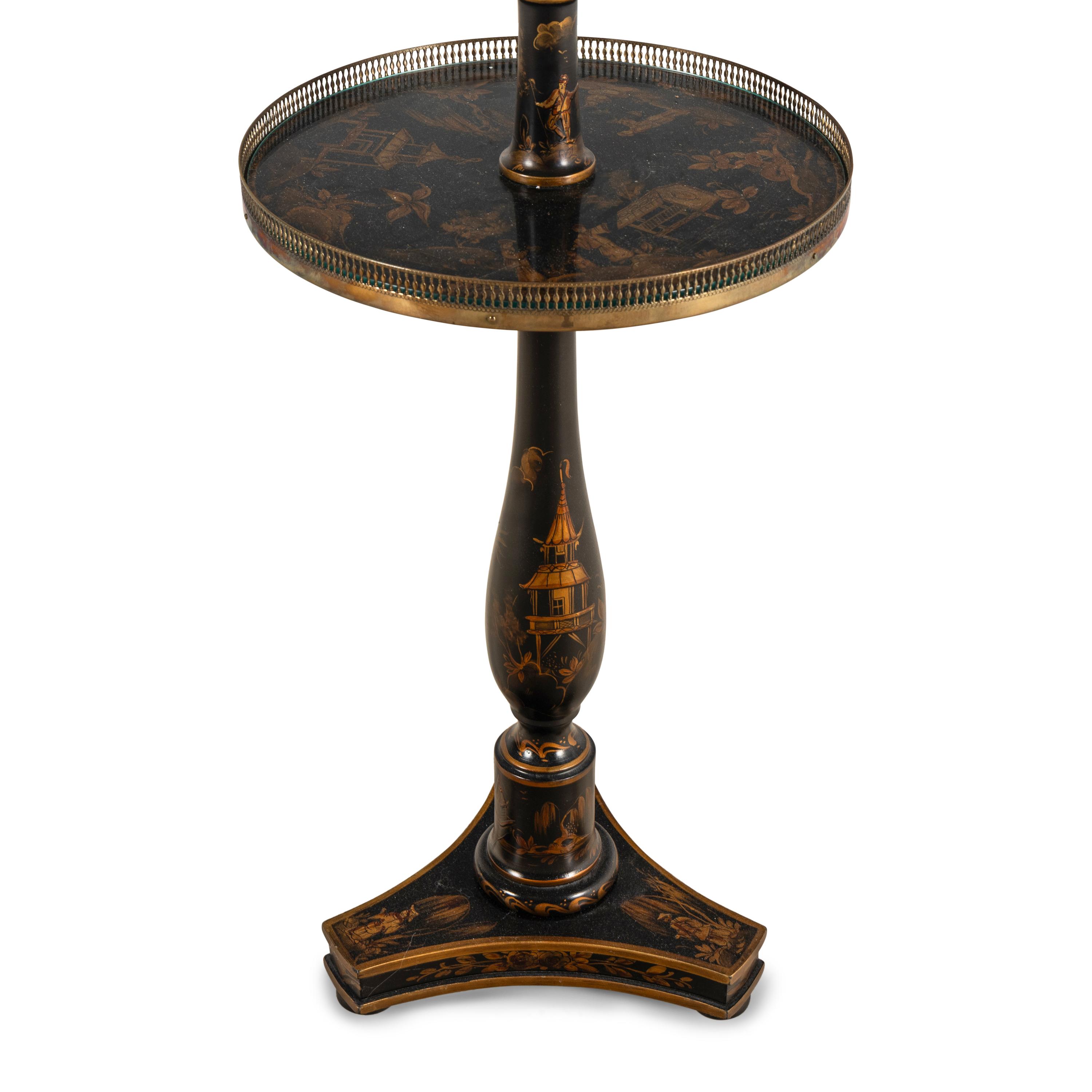 A Japanned Floor Lamp