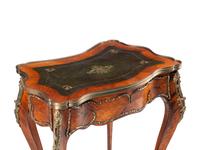 A Louis XV Style Gilt Bronze Mounted Kingwood and Parquetry Writing Table
