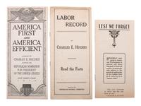 [HUGHES, Charles Evans (1862-1948)]. Ephemera from Hughes's 1916 presidential campaign.