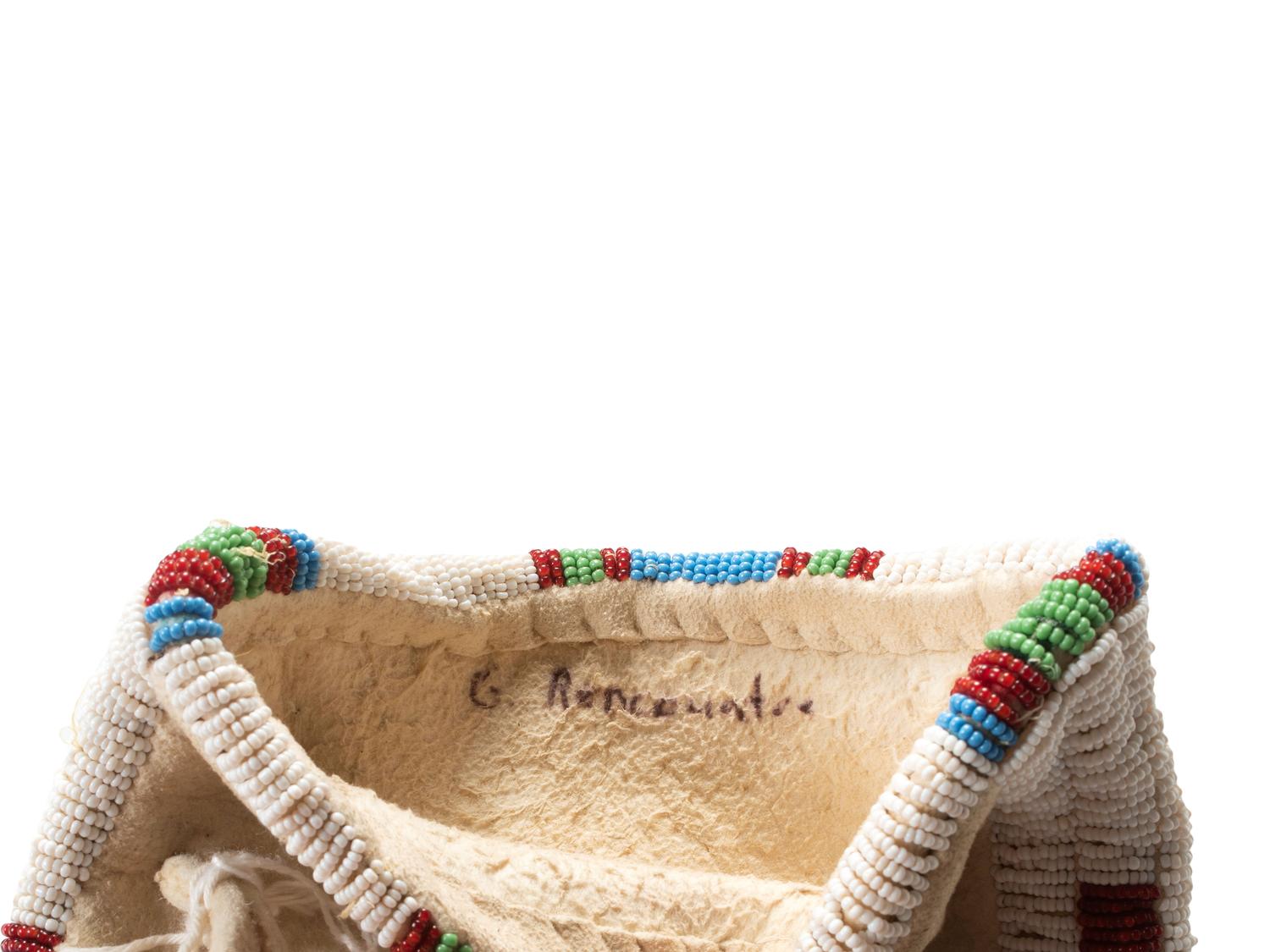 Beaded Hide Tobacco Bag