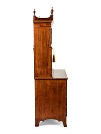 A Federal Mahogany and Satinwood-Inlaid Marquetry Fall Front Secretary Desk