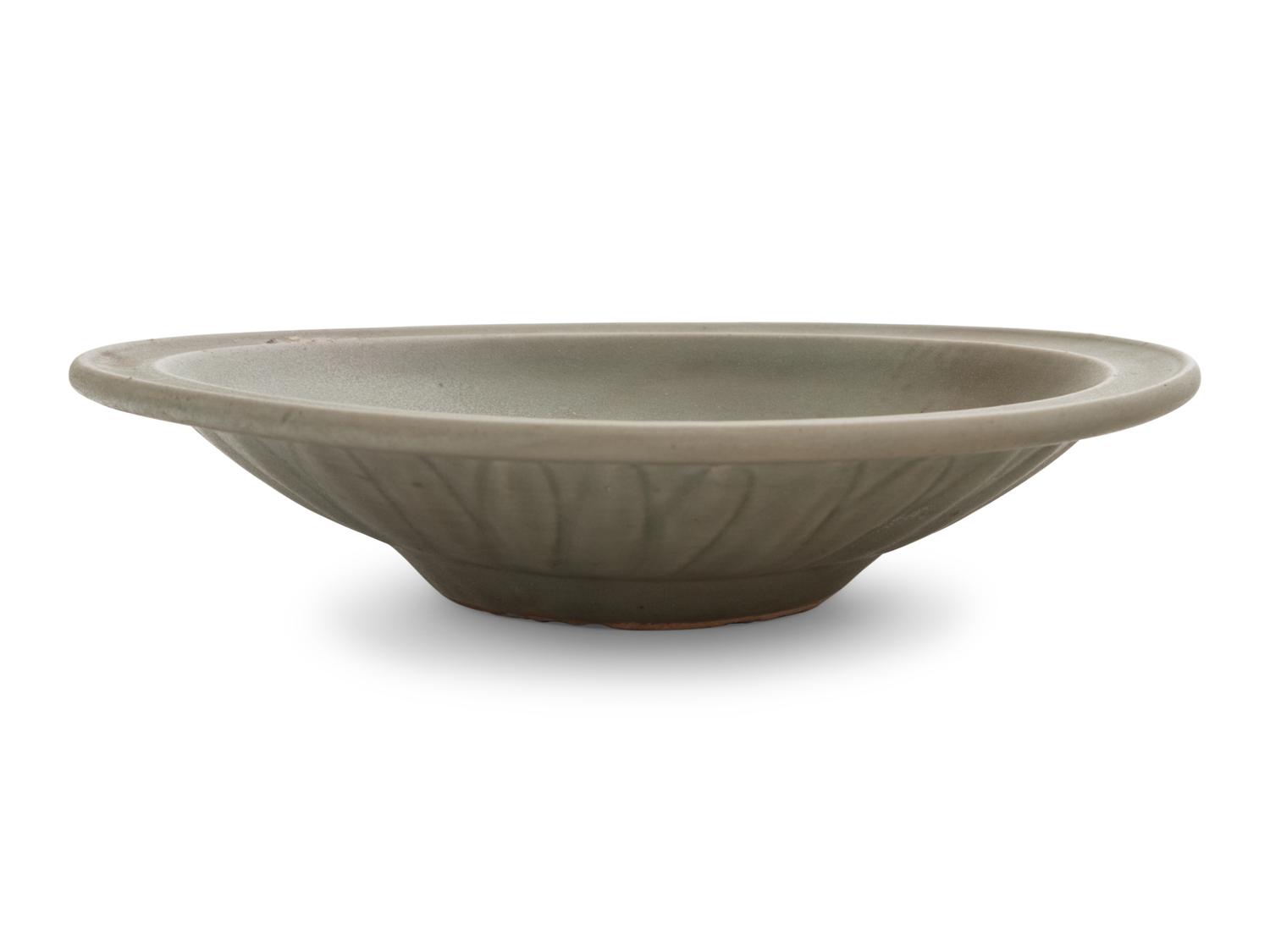 A Longquan Celadon Porcelain 'Double Fish' Plate