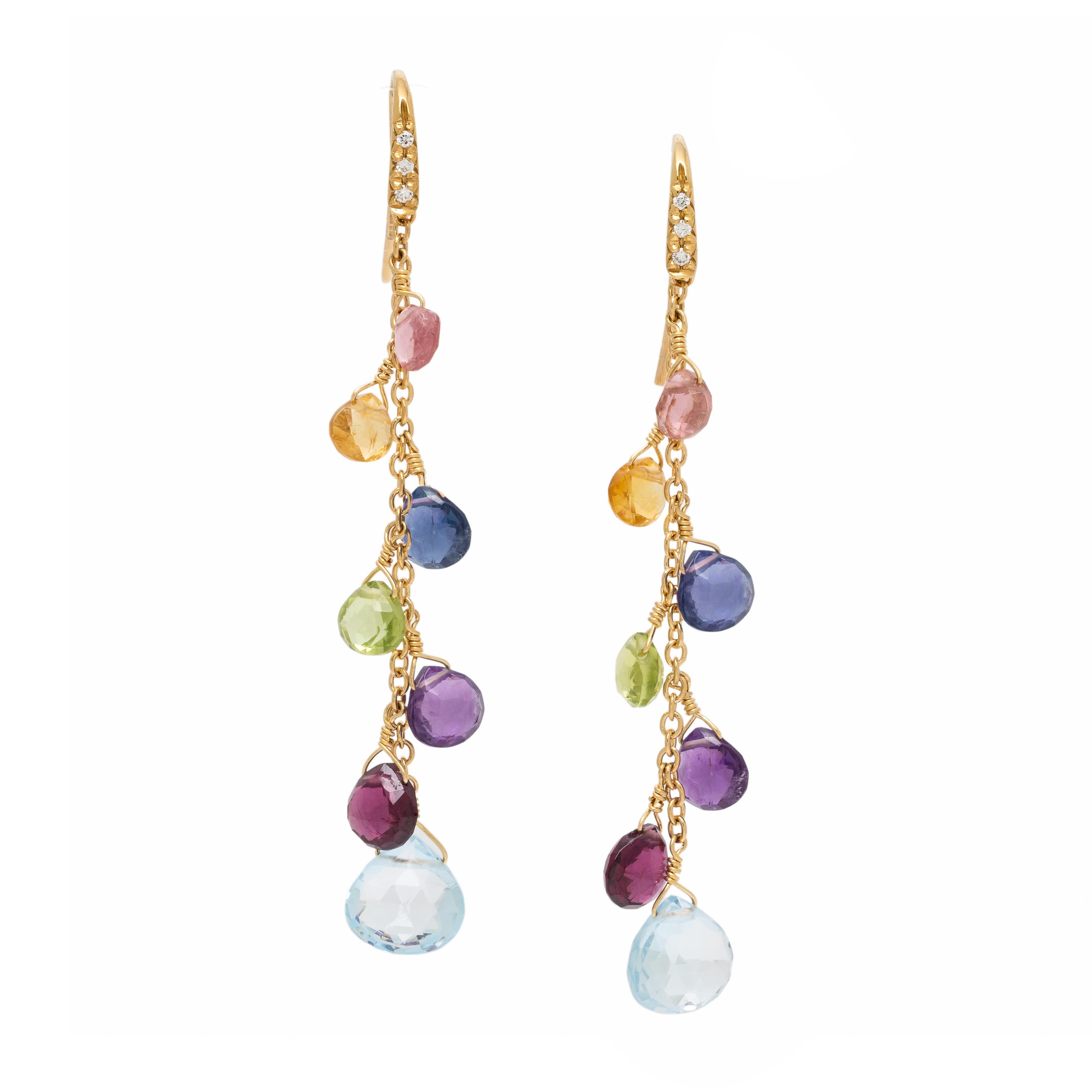 Marco Bicego, Multigem and Yellow Gold Earrings