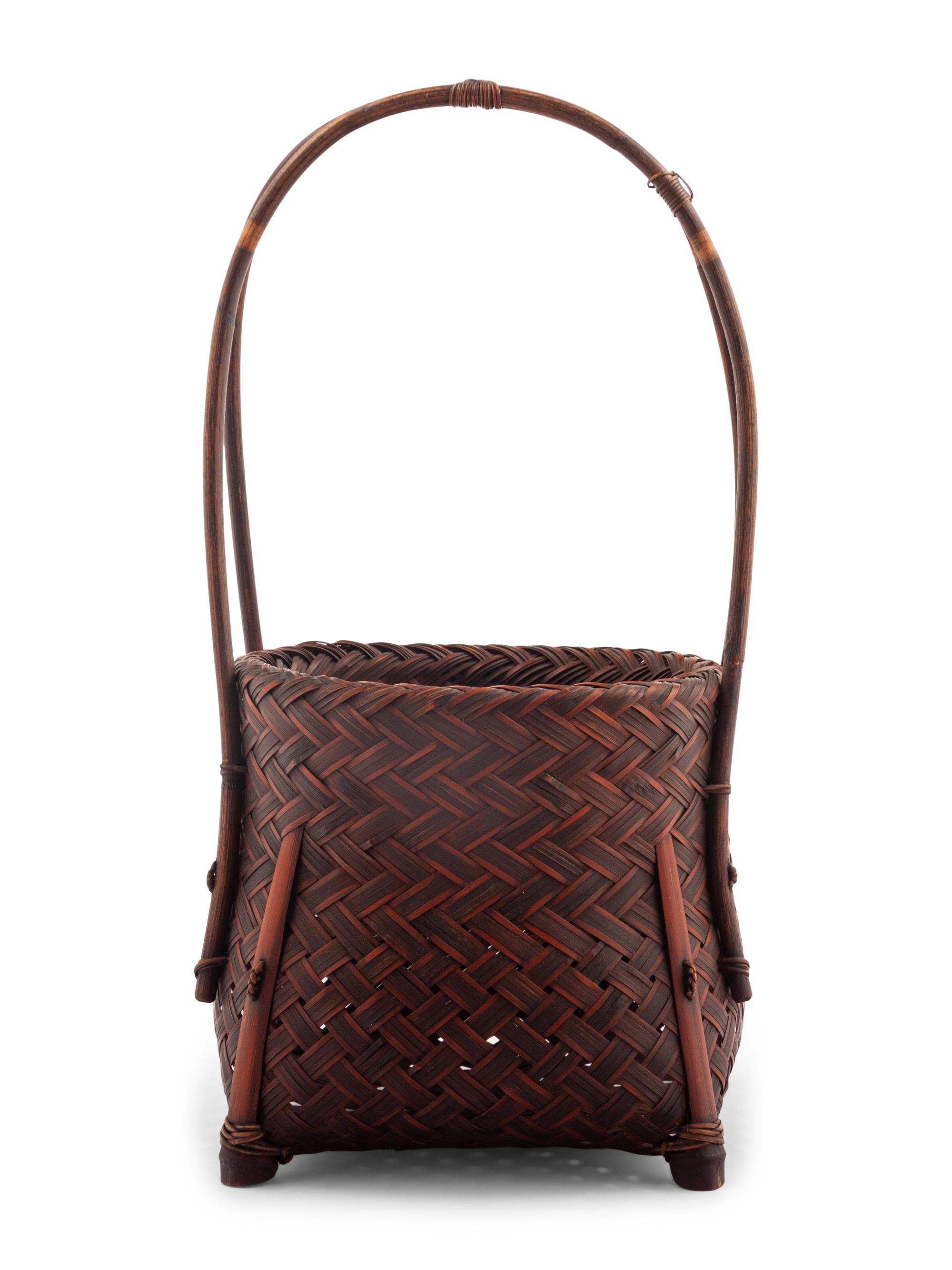 A Japanese Bamboo Ikebana Basket