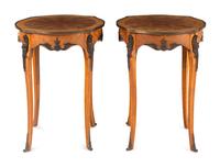 A Pair of Louis XV Style Parquetry Side Tables