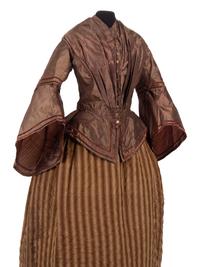Two Silk Bodices Trimmed with Velvet, 1850s
