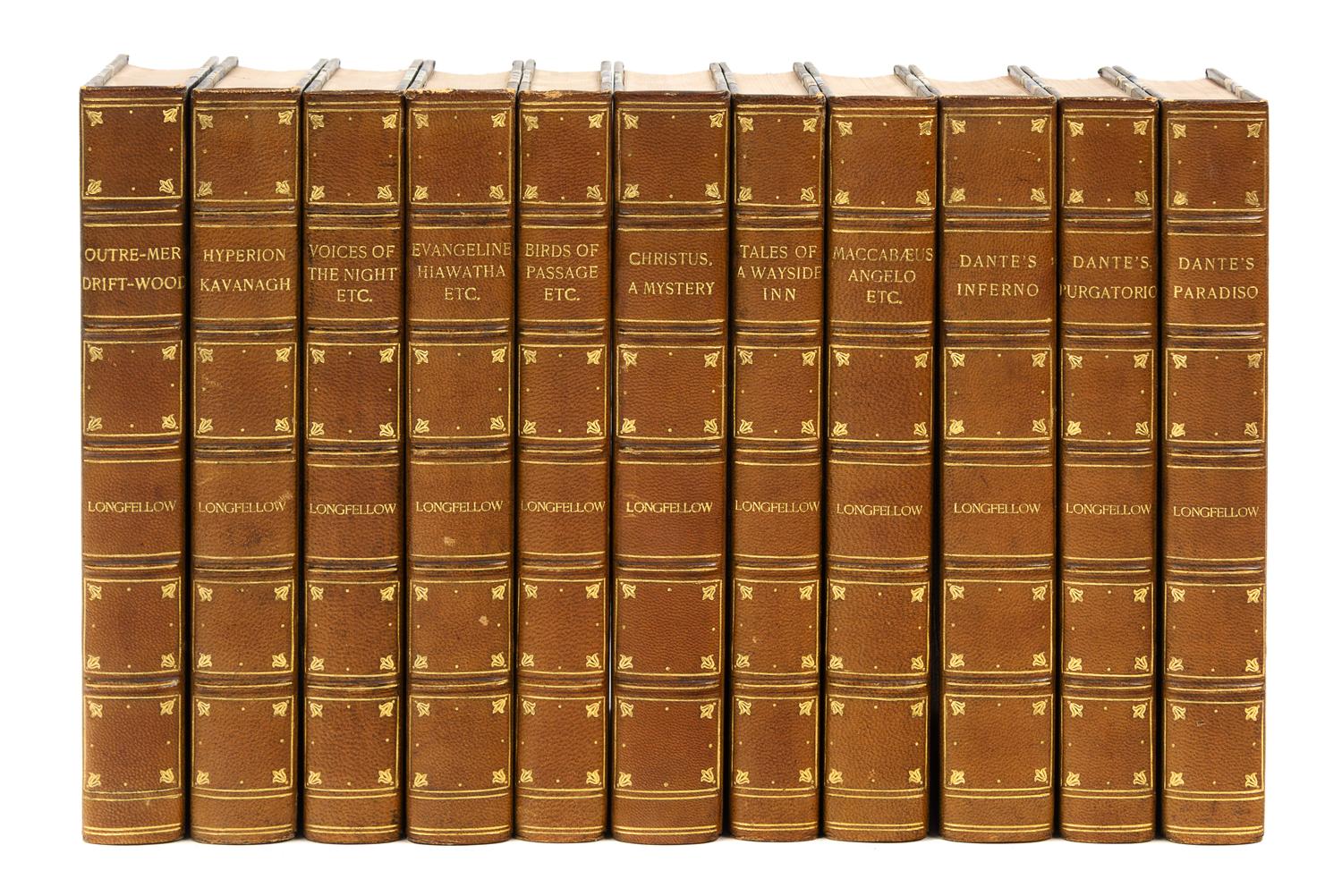 LONGFELLOW, Henry Wadsworth. The Prose Works. --The Poetical Works. --The Translation of Dante's Divina Commedia. Various dates.