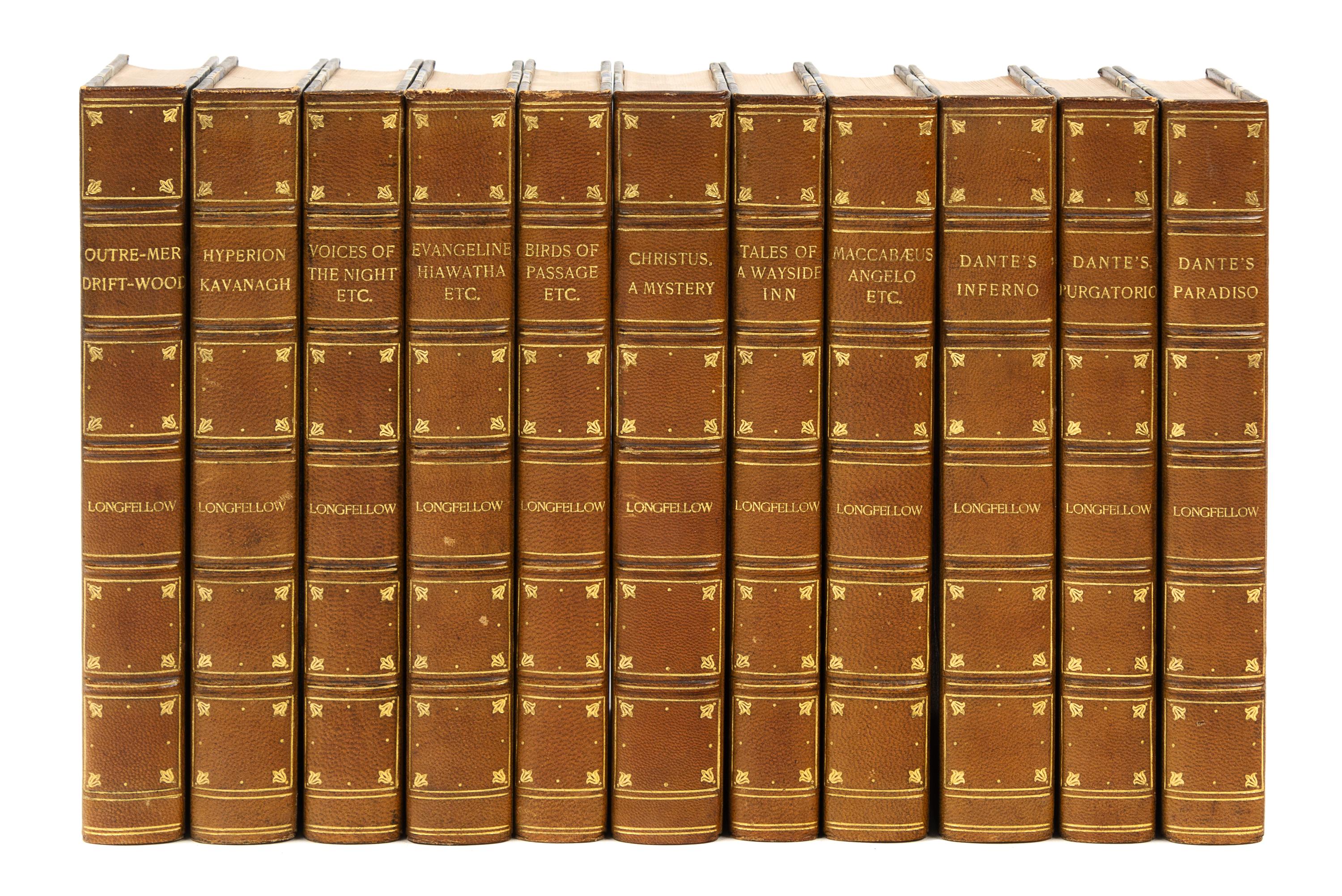 LONGFELLOW, Henry Wadsworth. The Prose Works. --The Poetical Works. --The Translation of Dante's Divina Commedia. Various dates.