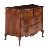 A Dutch Mahogany Serpentine Commode