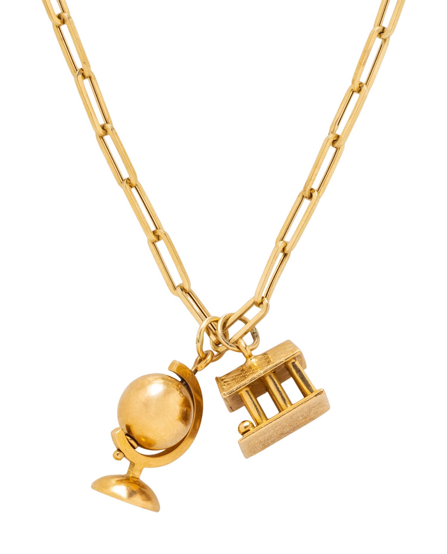 YELLOW GOLD NECKLACE AND CHARMS