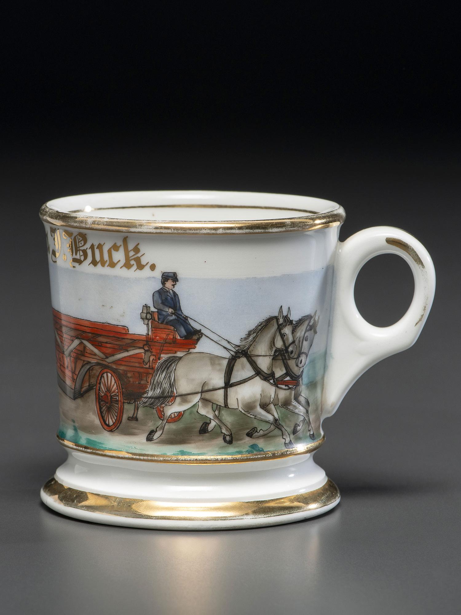 A Fireman's Porcelain Occupational Shaving Mug