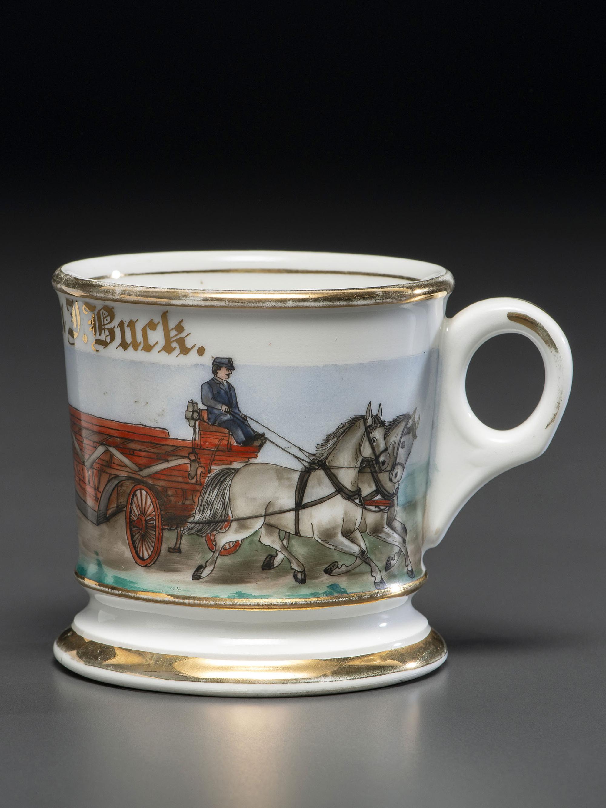 A Fireman's Porcelain Occupational Shaving Mug