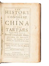 PALAFOX Y MENDOZA, Juan de (1600-1659). The History of the Conquest of China by the Tartars. Together with an Account of Several remarkable things, concerning the Religion, Manners, and Customes of both Nations... London: W. Godbid for M. Pitt, 1671.