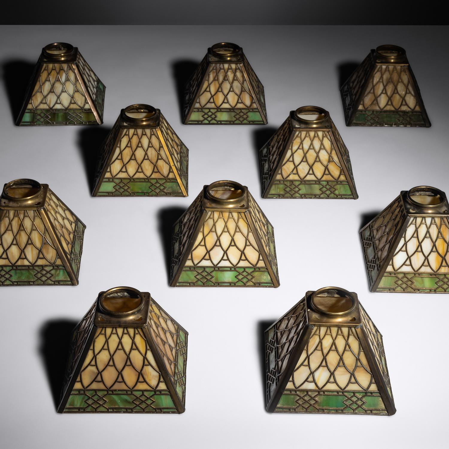 Group of 11 trapezoidal light covers