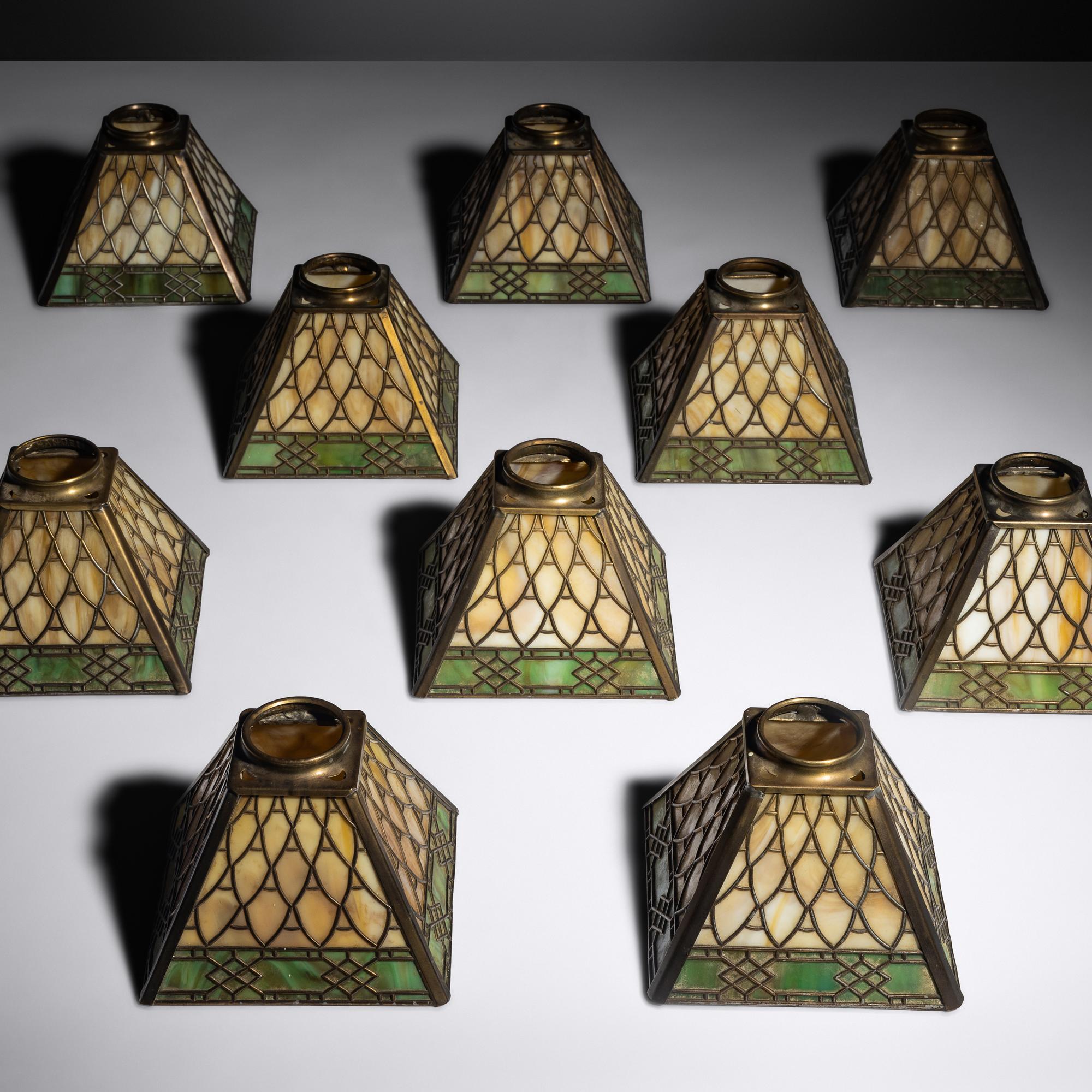 Group of 11 trapezoidal light covers