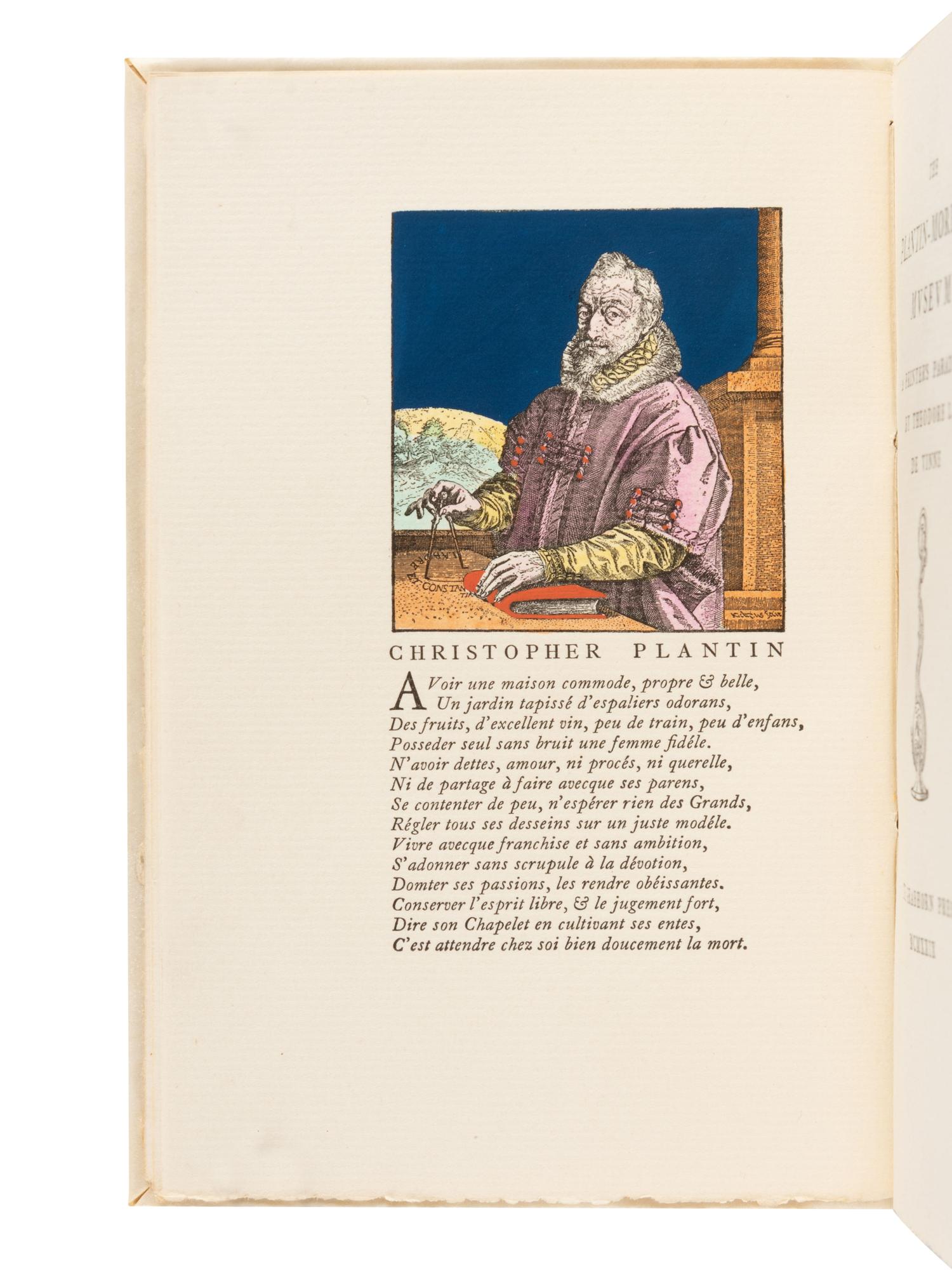 [GRABHORN PRESS]. DE VINNE, Theodore Low (1828-1914). The Plantin-Moretus Museum . San Francisco: The Grabhorn Press, 1929.