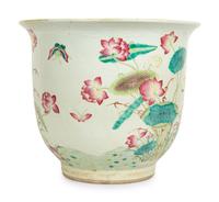 A Chinese Export Enameled Porcelain Jardiniere — 20TH CENTURY