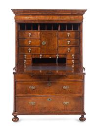 A George I Figured Walnut Secretary Chest