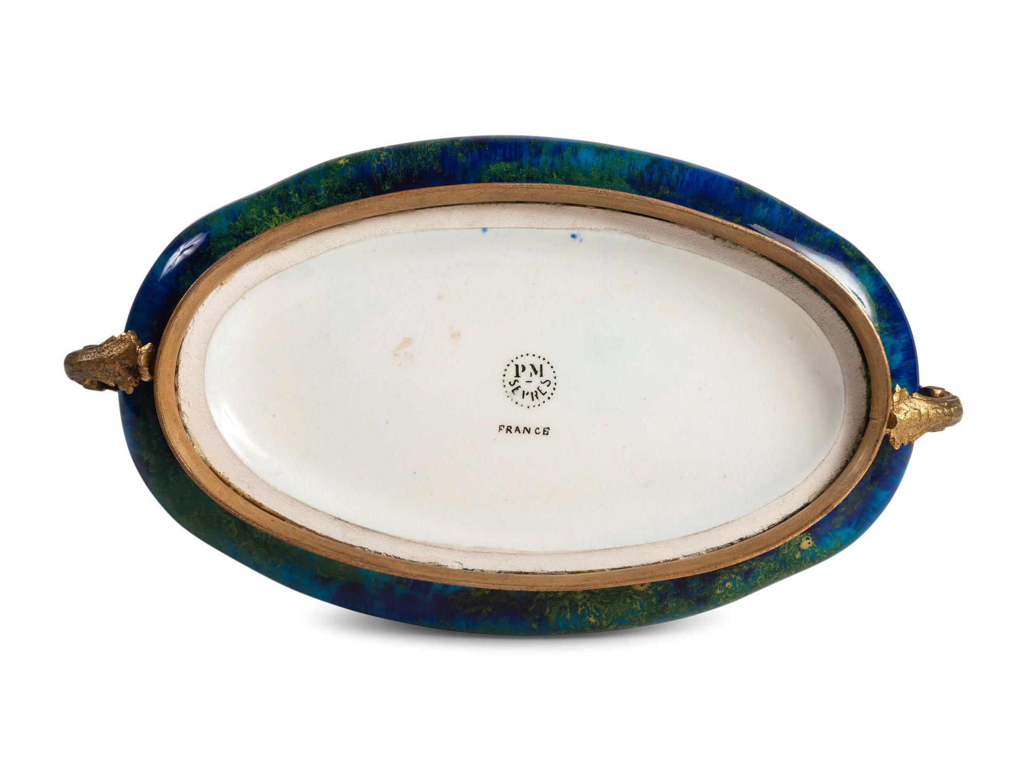 A Paul Milet Sevres Porcelain Dresser Box with Gilt Metal Mounts