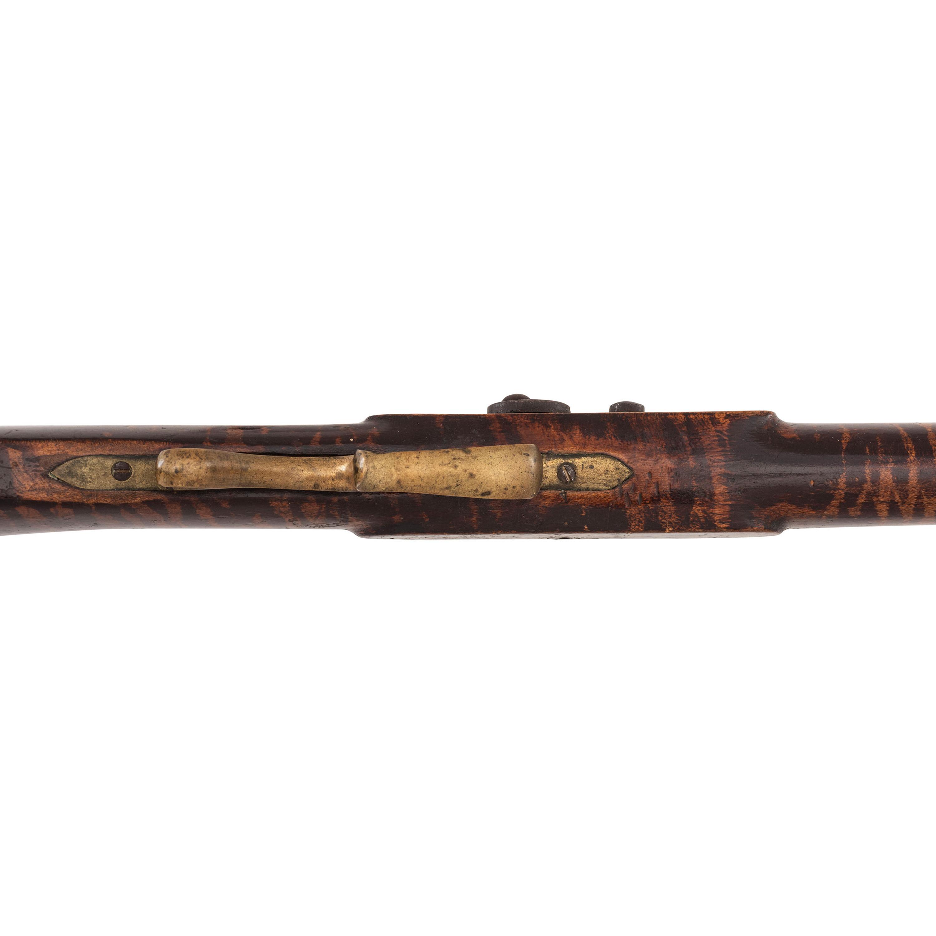 Percussion Plains Rifle with Brass Lock Marked Golcher & Butler Attributed to Tryon