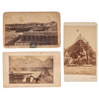 [CIVIL WAR]. A group of 3 CDVs featuring outdoor scenes, incl. View from Top of Signal Station, Hilton Head, South Carolina . Concord, NH: H.P. Moore, [1860s].